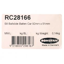 Ronstan RC28166 Series 8 Batten BallSlide Car 92mm X 51mm