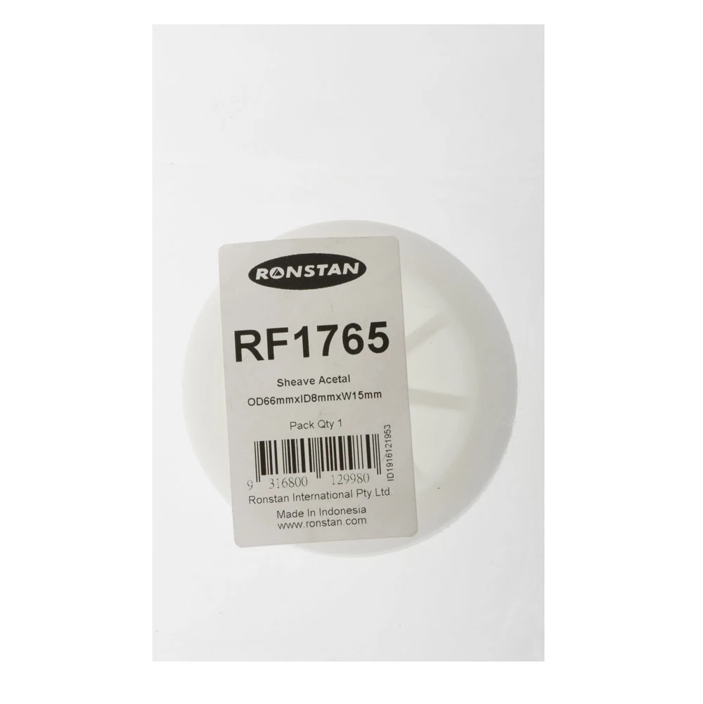 Ronstan RF1765 Acetal Sheave 66mm OD X 8mm ID X 15mm W 1 Ronstan RF1765 Acetal Sheave 66mm OD X 8mm ID X 15mm W