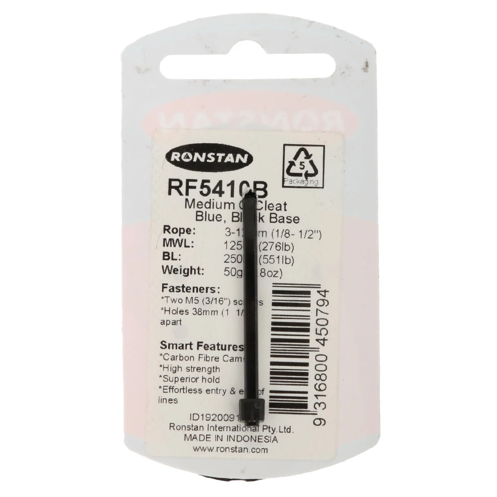 Ronstan RF5410B Medium C-Cleat Blue - Black Base 2 Ronstan RF5410B Medium C-Cleat Blue - Black Base - Image 2