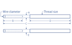 Ronstan RF15180604 Threaded Swage Terminal 3/16in Wire 1/4in Thread