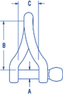 Ronstan RF632 Twisted Shackle 64mm L X 19mm W & Pin 1/2inch