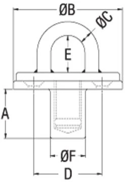 Ronstan Padeye Removable Certified 4 CSK M6 Holes 9mm Bar