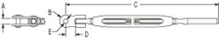 Ronstan RF1532M0810 Open Body Turnbuckle Tog/Swg 8mm (5/16inch) Wire 5/8inch Thread