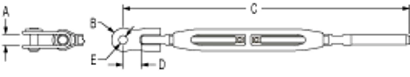 Ronstan RF1532M0504 Open Body Turnbuckle Toggle/Swage 5mm Wire 1/4inch Thread 1 Ronstan RF1532M0504 Open Body Turnbuckle Toggle/Swage 5mm Wire 1/4inch Thread