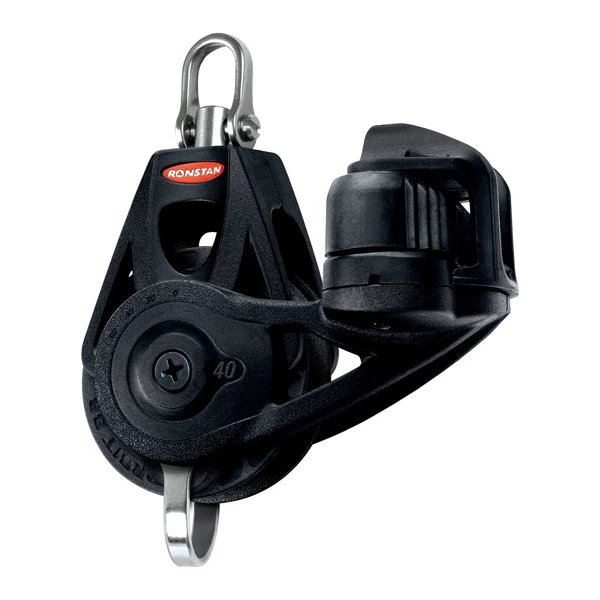 Ronstan RF45130 Series 40 Ball Bearing Orbit Block - Single Becket With Cleat & Swivel Head 1 Ronstan RF45130 Series 40 Ball Bearing Orbit Block - Single Becket With Cleat & Swivel Head